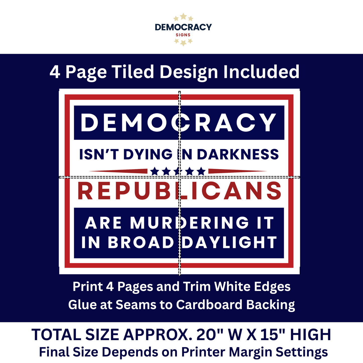 Print at Home Protest Sign Kit, 2 Sizes Included, Single Page (8.5" x 11"), or 2 Pages (17" x 11") Printable Protest Signs, Digital Download