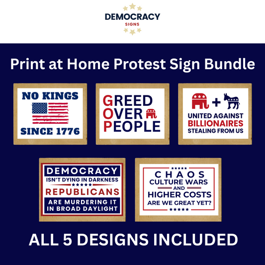 Print at Home Protest Sign Kit, 2 Sizes Included, Single Page (8.5" x 11"), or 2 Pages (17" x 11") Printable Protest Signs, Digital Download