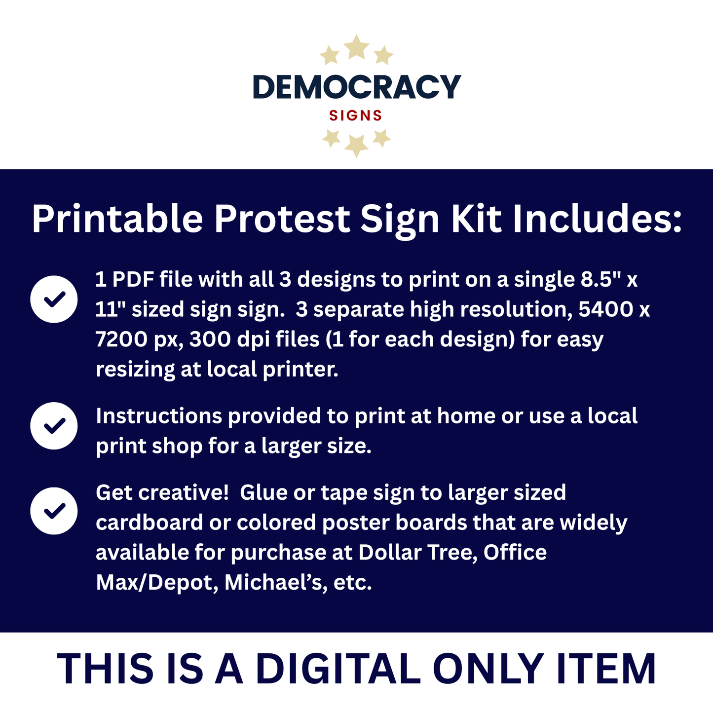 Portland Protest Signs, Printable Protest Sign Kit, All 3 Designs Included