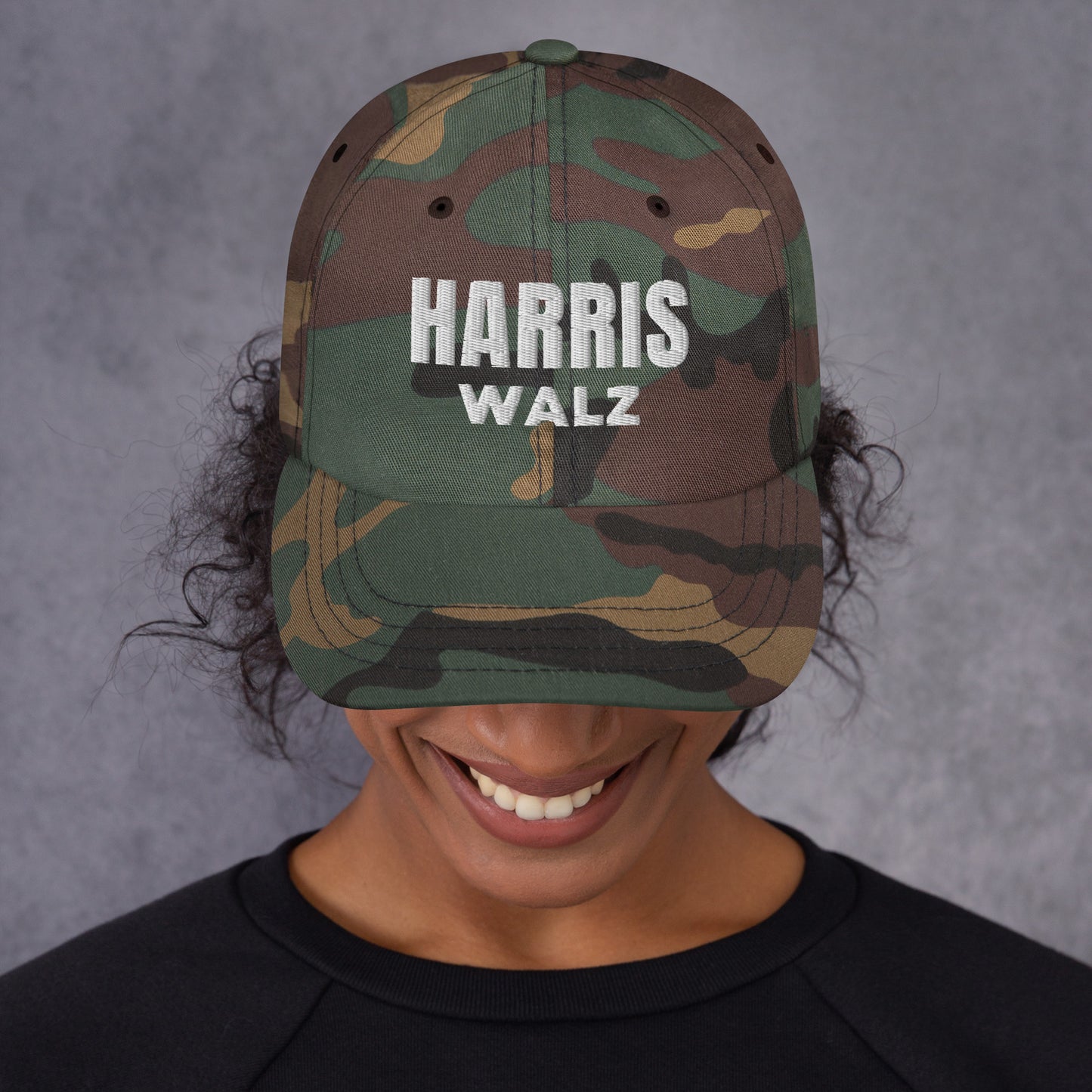 Harris Walz Camo Hat - Embroidered