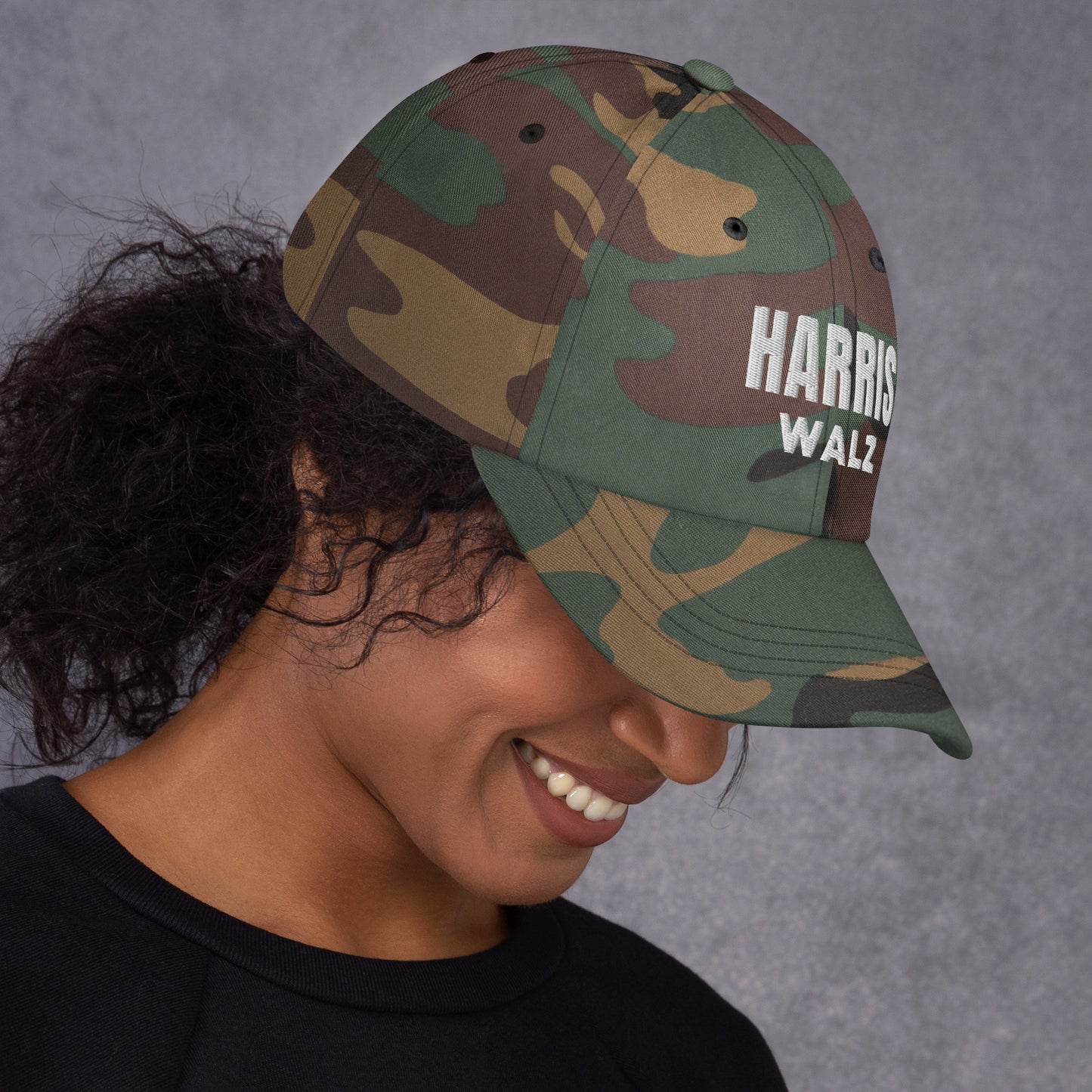 Harris Walz Camo Hat - Embroidered