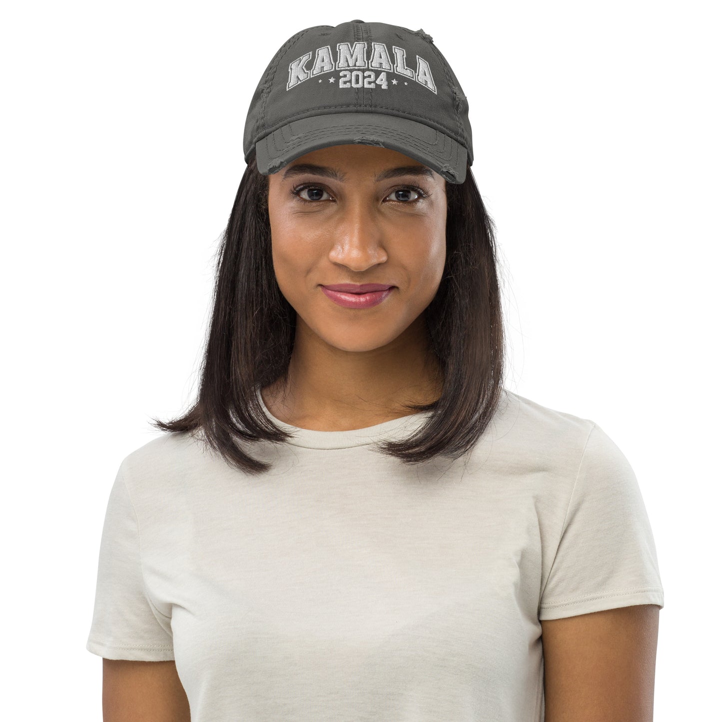 Kamala Harris Embroidered, Distressed Dad Hat