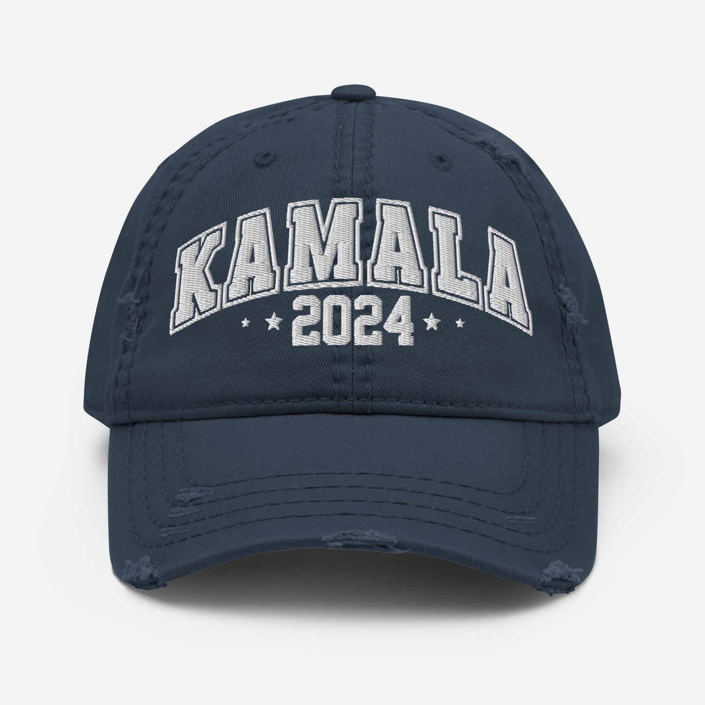 Kamala Harris Embroidered, Distressed Dad Hat