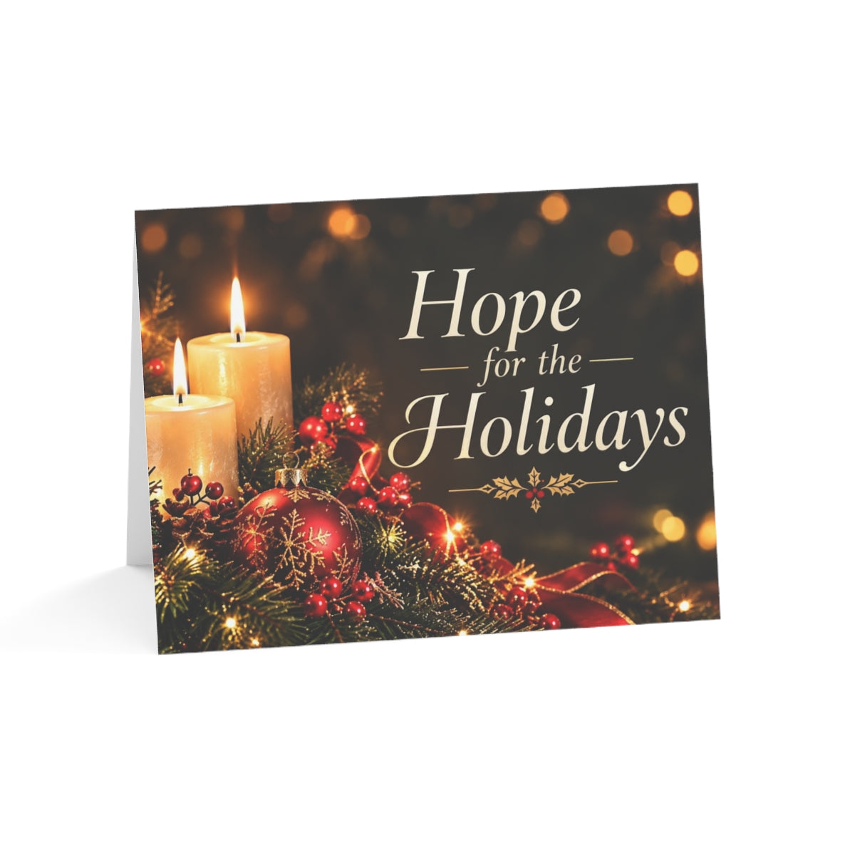 Hope for the Holidays (candles) greeting card, front