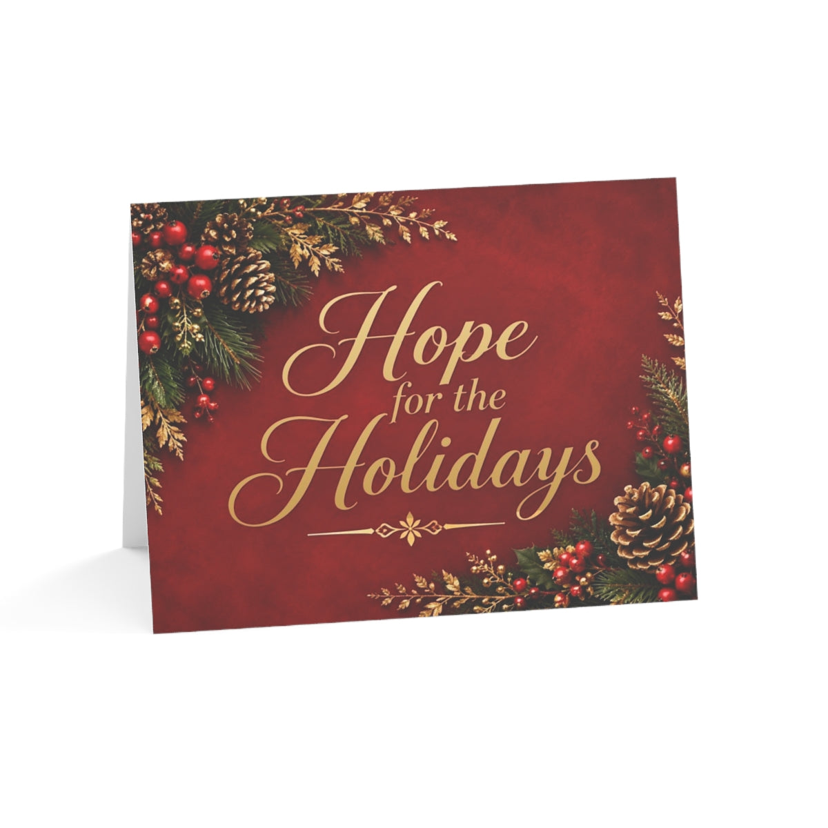 Hope for the Holidays (red velvet) greeting card, front