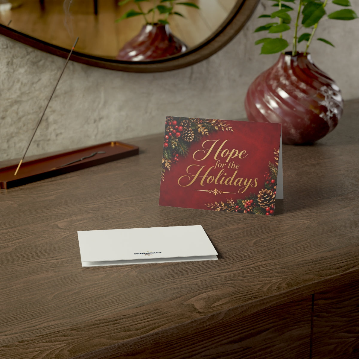 Hope for the Holidays (red velvet) greeting card, context-2