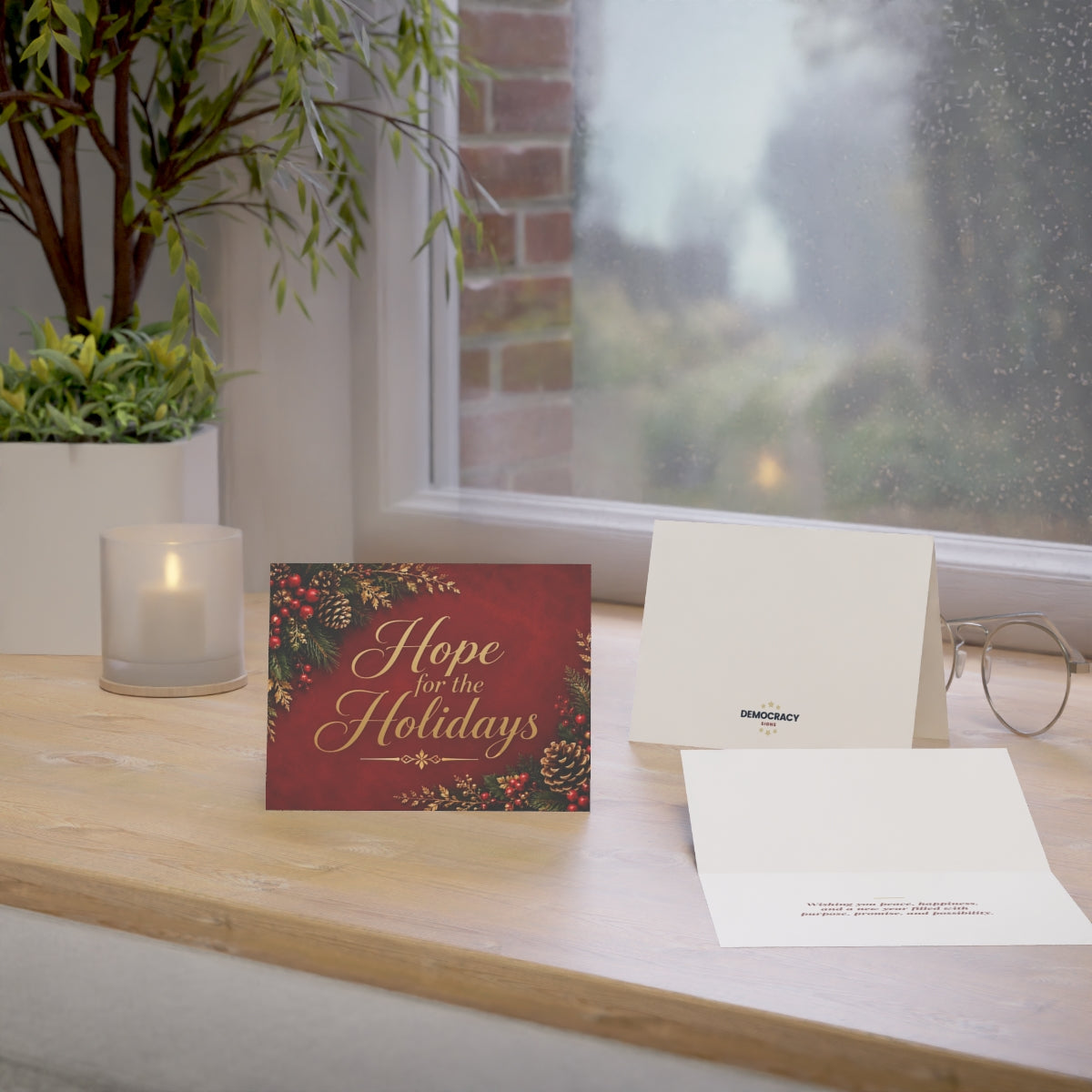 Hope for the Holidays (red velvet) greeting card, context-1