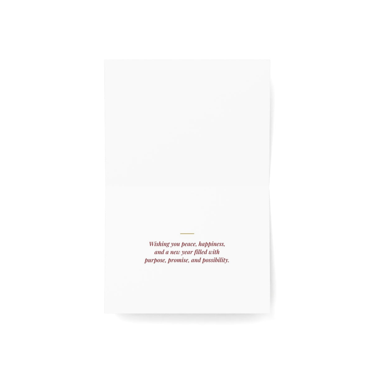 Hope for the Holidays (snowy lantern) greeting card, inside-open
