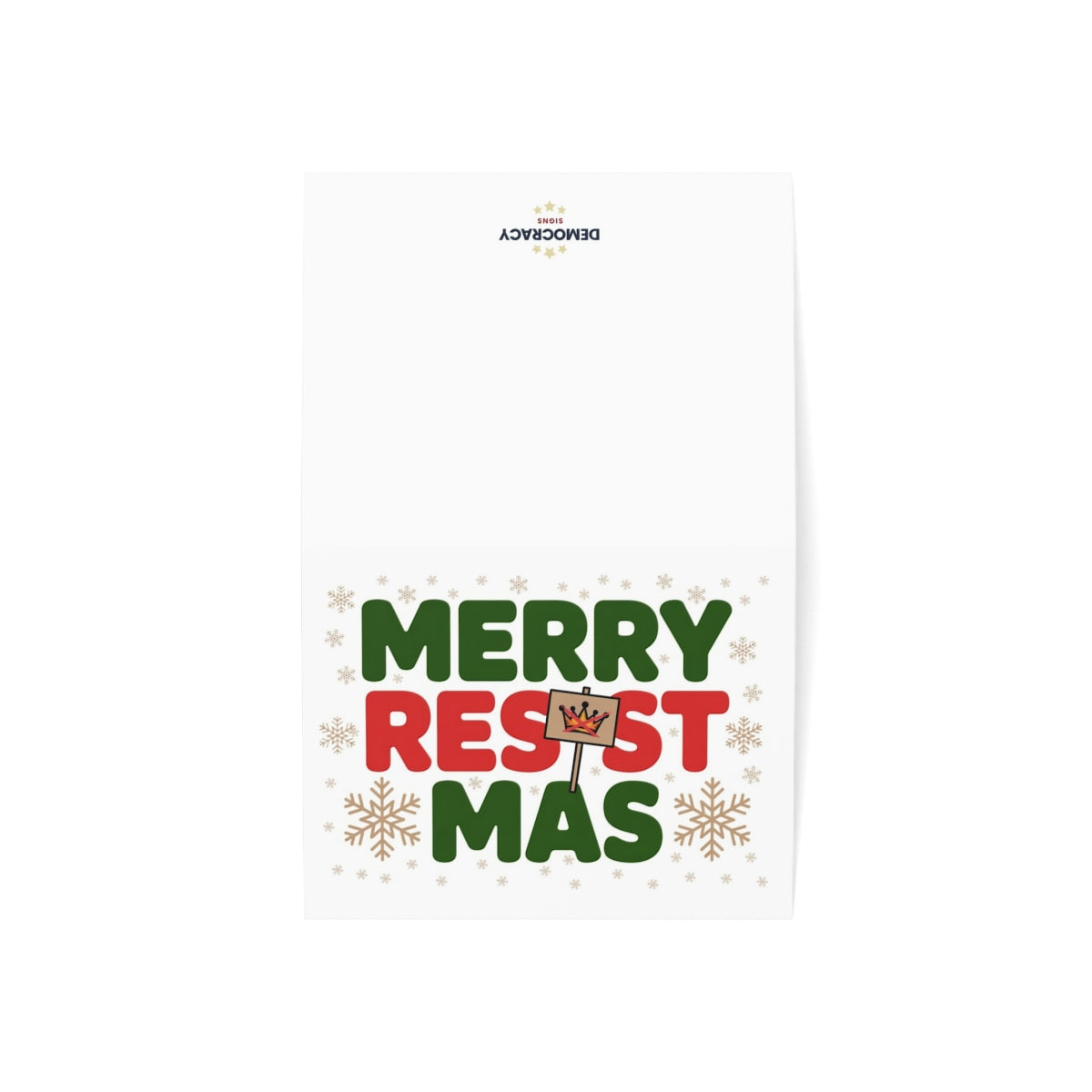 Merry Resist-mas greeting card, open-cover