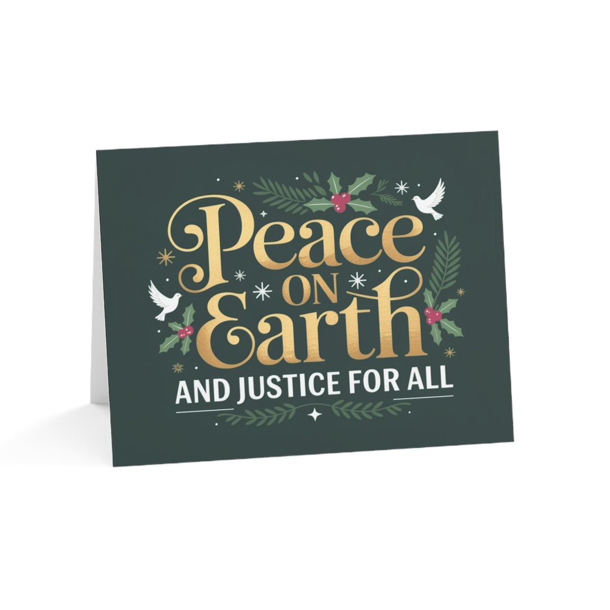 Peace on Earth and Justice for All greeting card, front