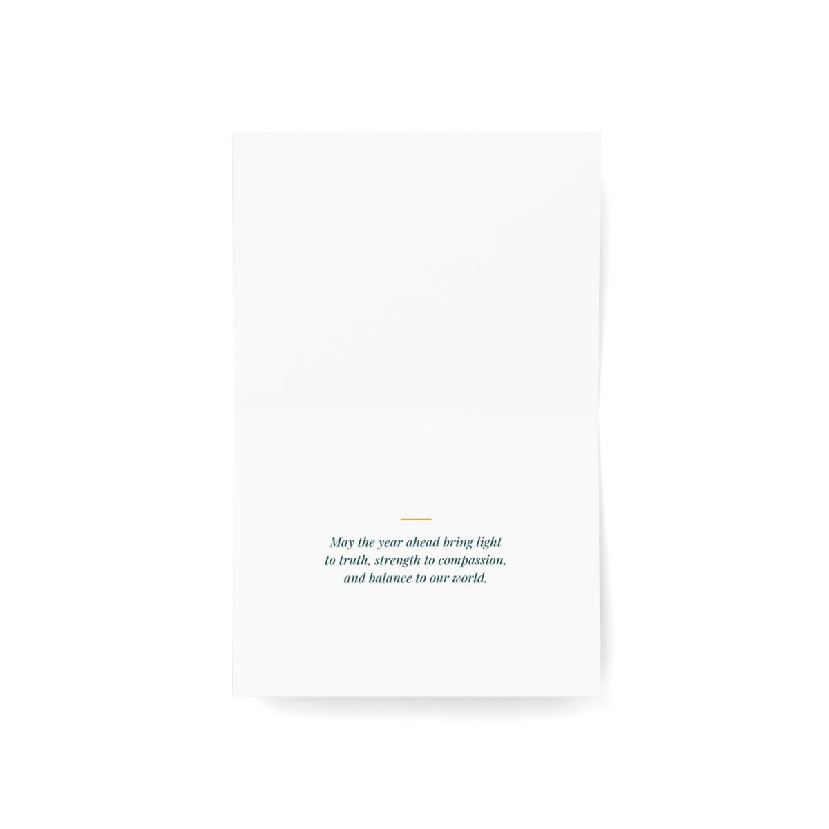 Peace on Earth and Justice for All greeting card, inside-open